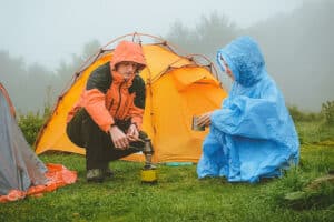 Camping in the rain