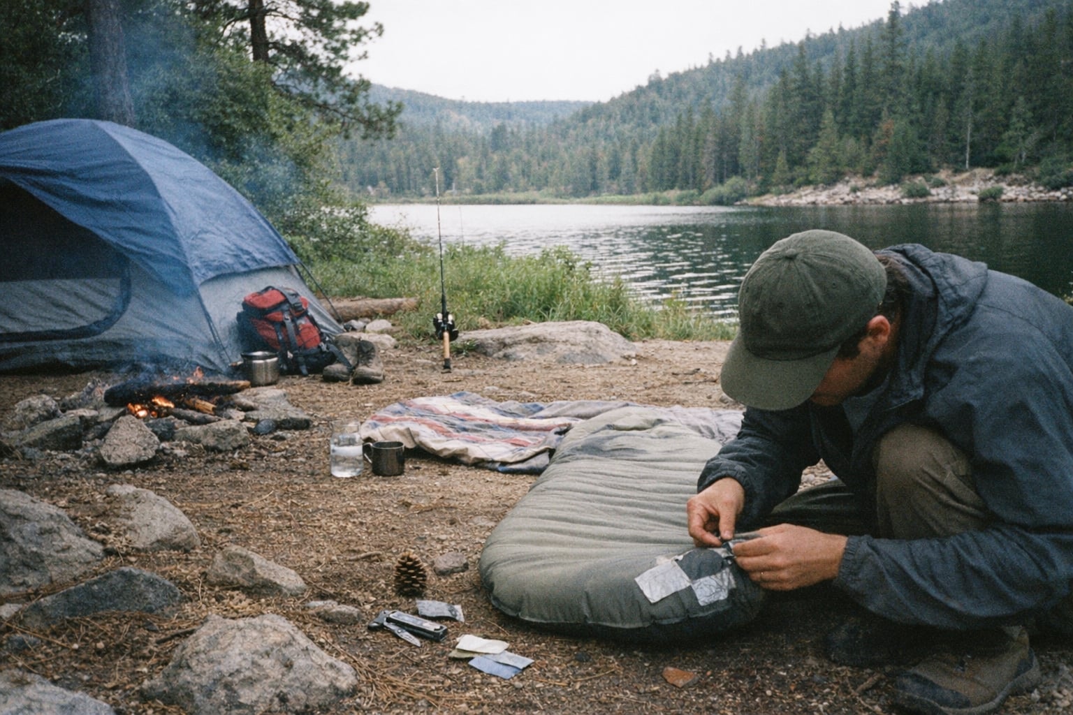 Image for What to Do if You Are Out Camping with No Patching Supplies?